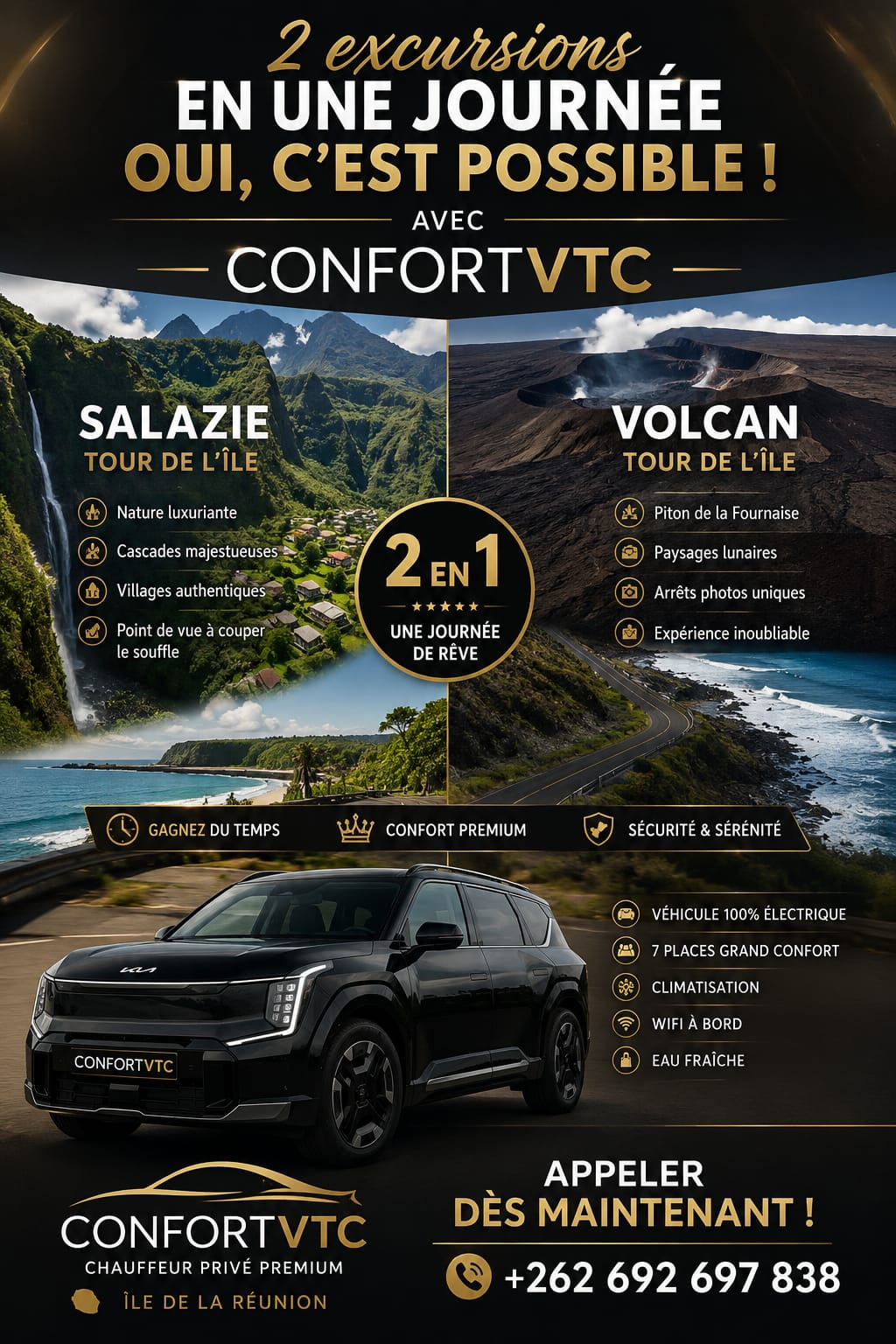2 excursions en une journée avec Confort VTC